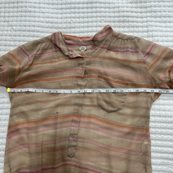 Wilfred Silk Peachy Stripe Button Up Blouse - Picture 9 of 12